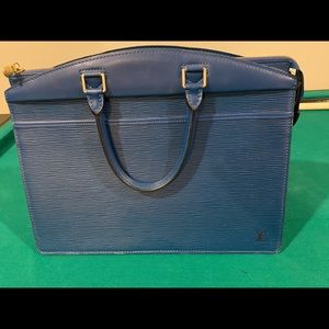 Authentic blue epi handbag/business bag